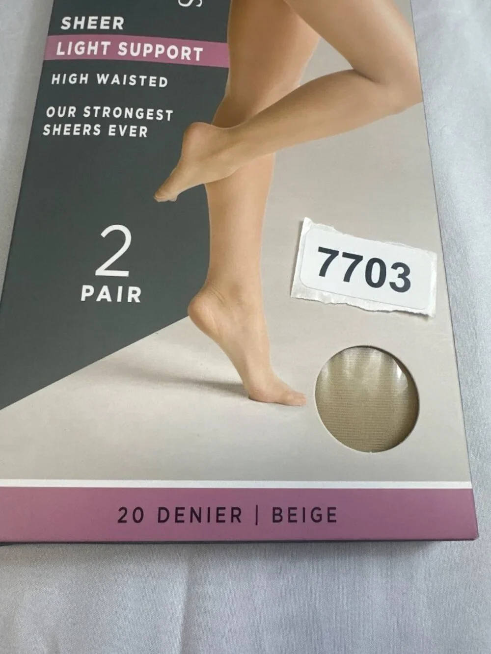 silk impressions sheer light support high waisted [20]denier beige small new